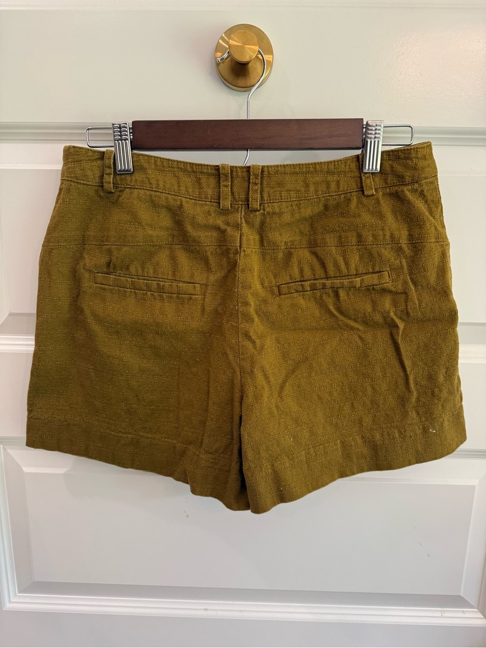 Elevenses Anthropologie Mustard Slub Shorts Cottagecore Earthy Goblincore 4 - Picture 2 of 6